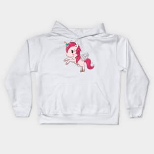 Cute baby Pegasus unicorn. Very beautiful design for kids. Kids Hoodie